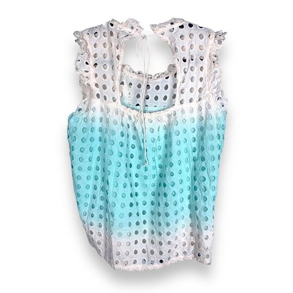 Jennifer & Grace Babydoll Ombré Eyelet Lace Top NWT M - Picture 4 of 4